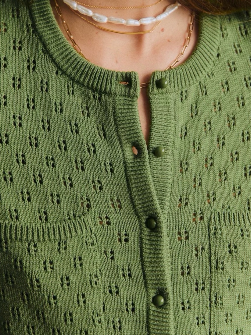 Sezane Nans Cardigan- Green- Size Small